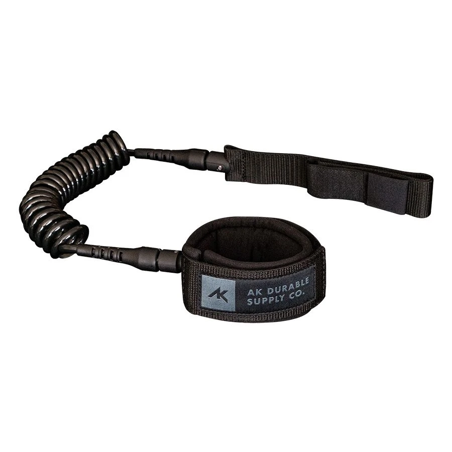 AK Coil Wingboarding Calf/ Ankle Leash - Black And Teal 6' Discounts Apply ! 1 AK Coil Wingboarding Calf/ Ankle Leash - Black And Teal 6' Discounts Apply !